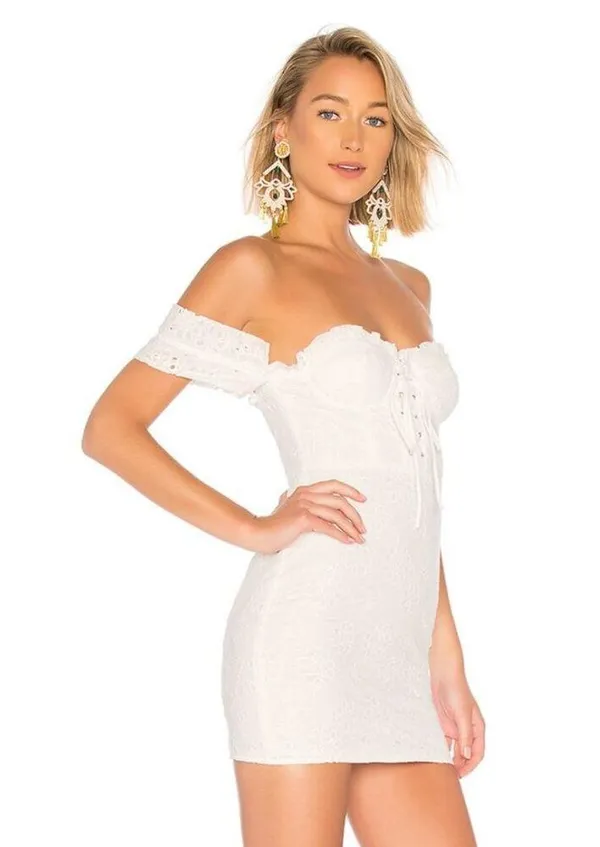 Revolve LPA Fitted Lace Up Dress - Image 2