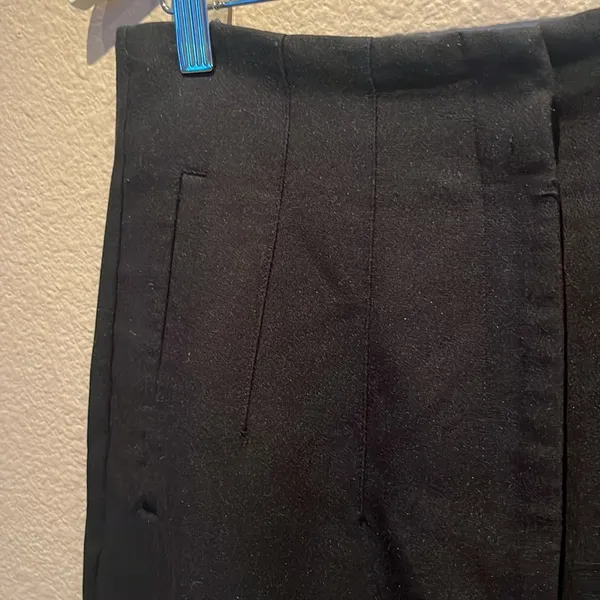 Zara Women’s Cropped Trousers Slacks Pants Size Large NotchBack Black - Image 4