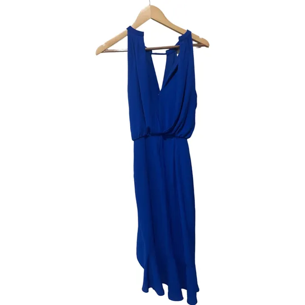 AQUA‎ Midi Crepe Ruffle Dress Size 0 - Image 4
