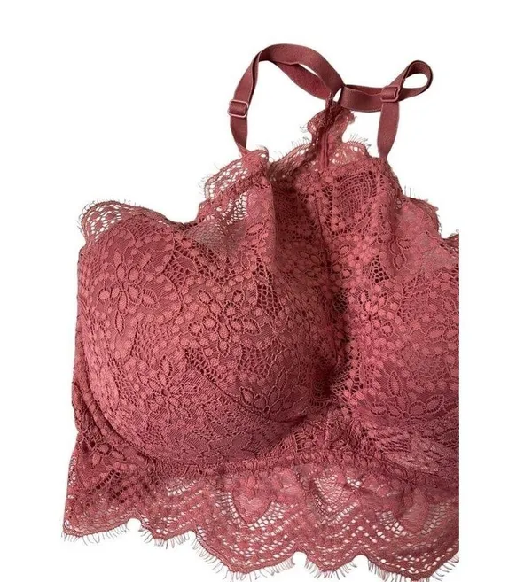 Victorias Secret Pink Women Size Small Bralette Push Up Bra Rose Pink 10A-744P - Image 8
