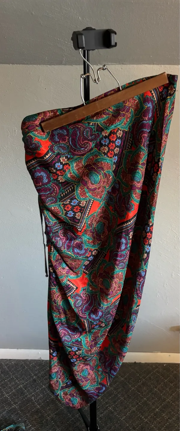 Veronica Beard silk blend Ari runched paisley midi skirt size 4 - Image 5