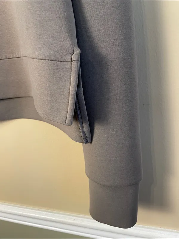 Calia Women's Gray Scuba Half-Zip Athleisure Hi-Low Mock Neck Sweatshirt - Image 5