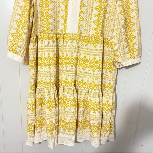 Anthropologie Figueroa Floral Boho Woven Dress Yellow 3/4 Sleeve NWT Size XL - Image 4