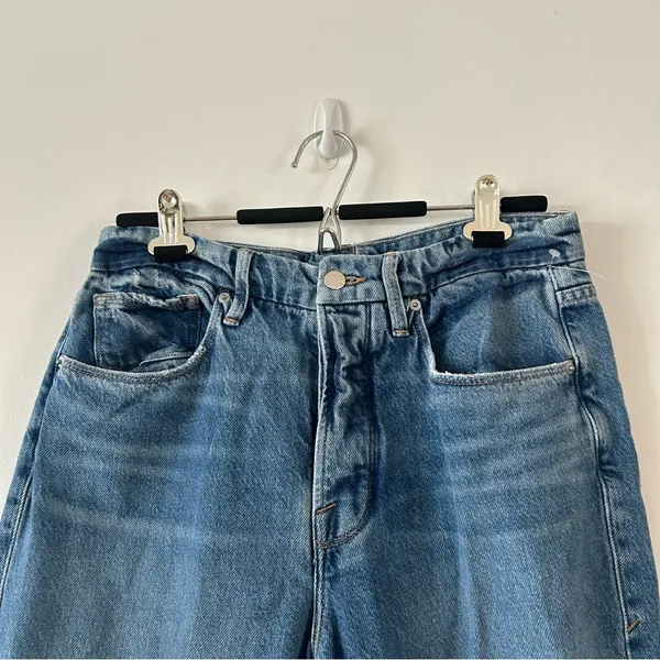 Good American Good Boy Chewed Hem Boyfriend Jeans Size 10/30 - Image 4