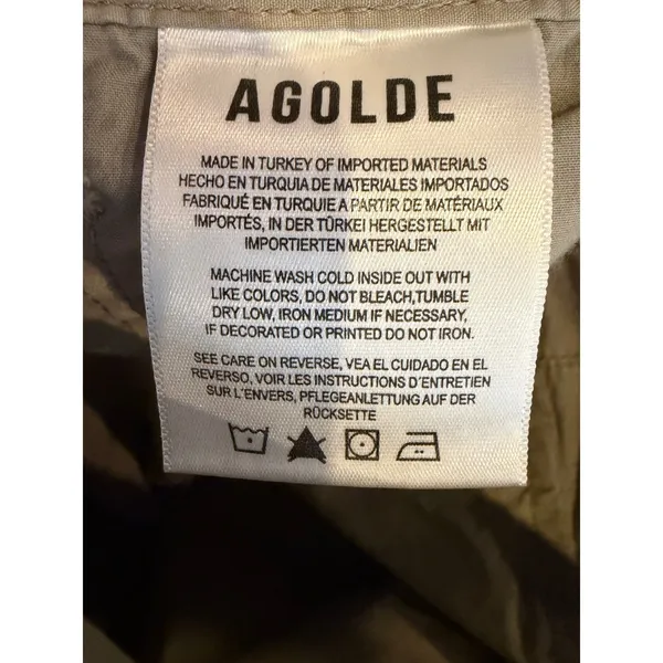 Agolde Daria Utility Pants Women 25 Khaki Tan Poplin Cargo Streetwear Designer - Image 9