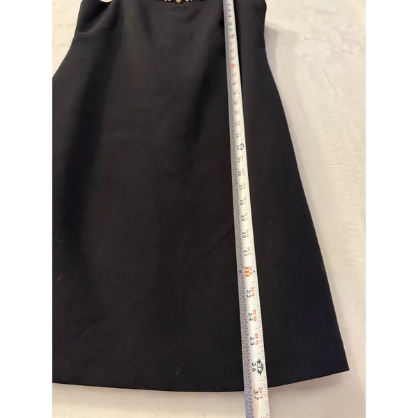 White House Black Market Dress Womens 4 Black Pearl Crystal Embellished Shift - Image 3
