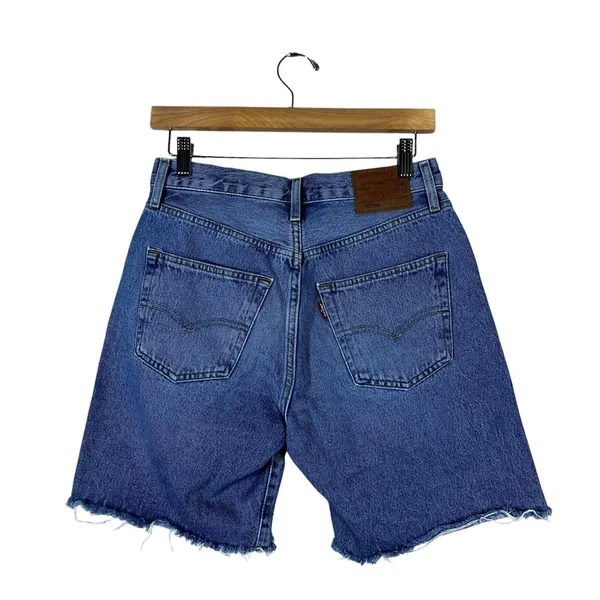 Levi's 501 '90s Medium Wash Denim Cut Off Jean Shorts Retro Distressed Size 25 - Image 3