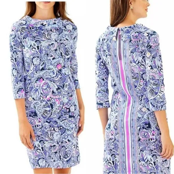 Lilly Pulitzer Saralyn Dress sweatshirt‎ material back zip size XXS - Image 2