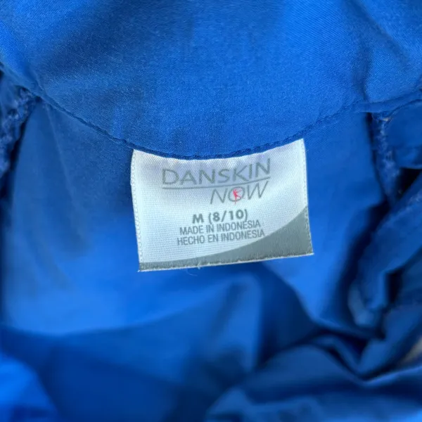 Vintage Danskin Now Track Jacket M Blue Mesh Zip Up Windbreaker Y2K Mom Workout - Image 4