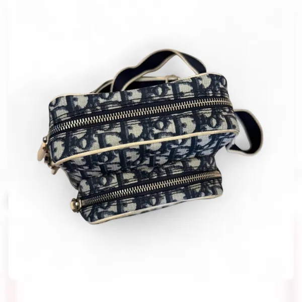 Christian Dior Trotter Monogram Messenger Bag Blue Adiorable Crossbody Vintage - Image 8