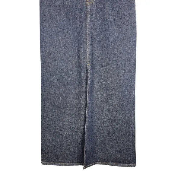 GAP Jeans Stretch Denim Maxi Skirt Size 6 Dark Wash Long Modest Y2K Style Slit - Image 5