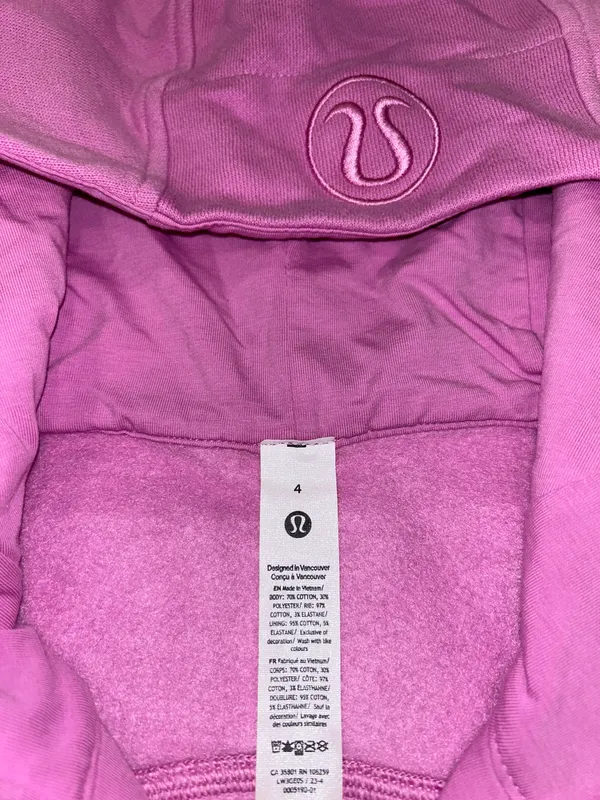 Lululemon Scuba Full-Zip Cropped Hoodie Dahlia Mauve - Image 3