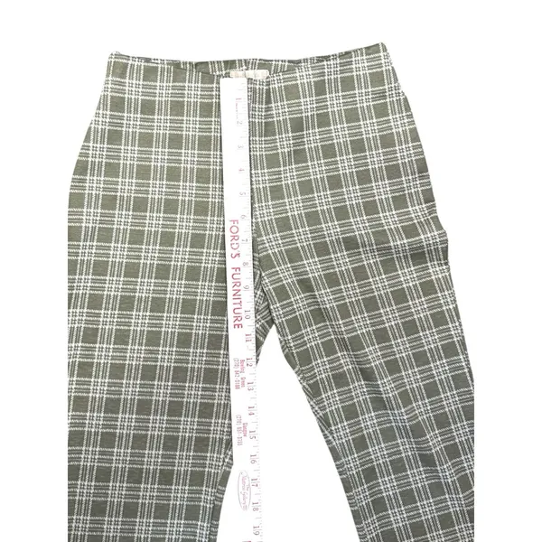Altar'd State Green White Plaid Cropped Flare Pants Small Retro Boho - Image 5