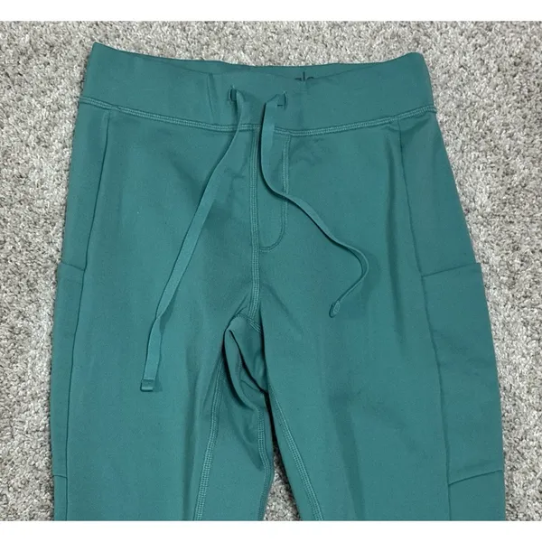 Alo Yoga Checkpoint 7/8 Leggings High Waist Drawstring Pockets Ocean Teal Sz XS - Image 5