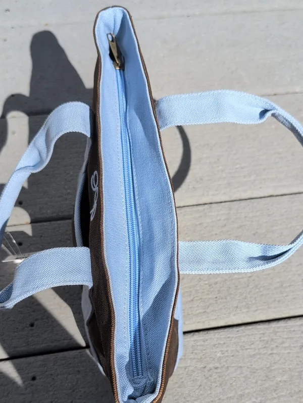 NWT GAP Brown Canvas Mini Tote | Gap Zipper Top Mini Canvas Tote - Image 8
