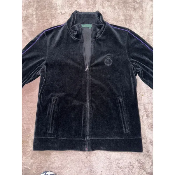Ralph Lauren Women's‎ Active Velvet Full Zip Jacket Size Small - Image 2