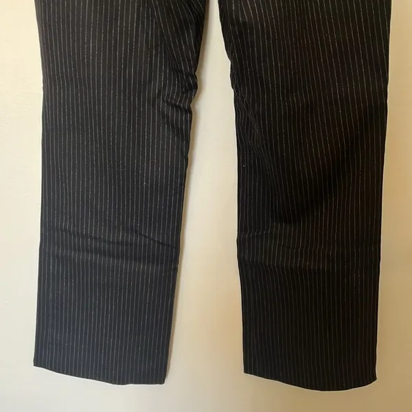 BURBERRY London Stripped Wide Wool leg pants black‎ sz 12 - Image 13