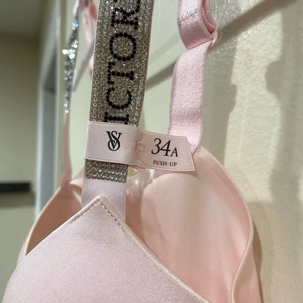 NEW Victoria's Secret Push Up Add 2 Cups 34A Light Pink Bra with Logo Straps - Image 6