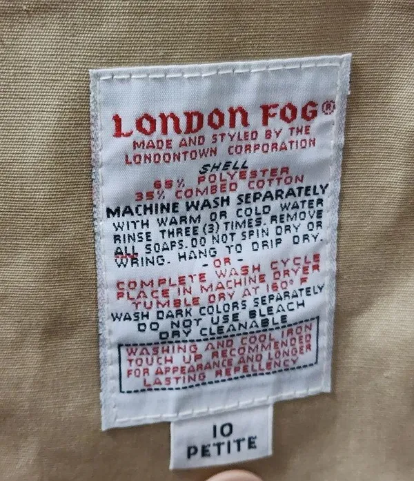 Vintage London Fog tan belted trench coat size 10p - Image 6