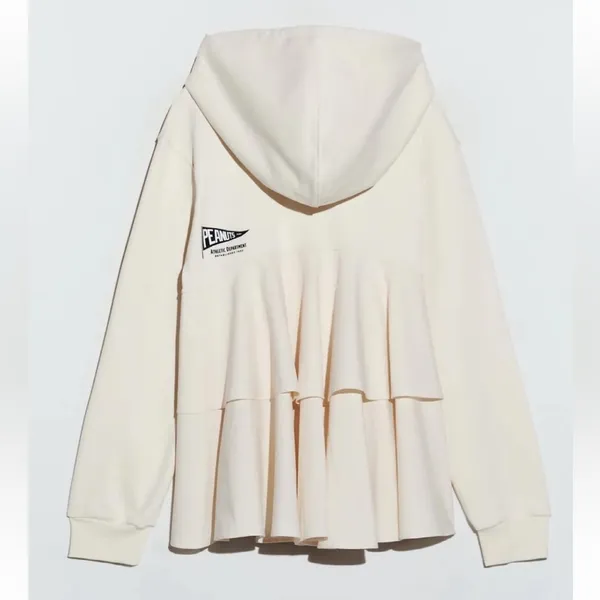 ZARA Peanuts Snoopy Cream Hoodie Sz M - Image 3