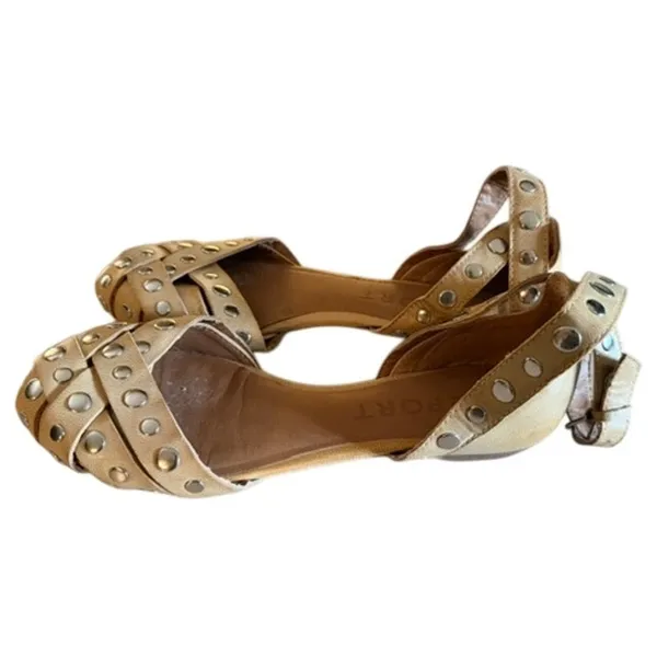 Aerosoles Sport Studded D'Orsay Flats Tan Ankle Strap Women's 8.5 - Image 4