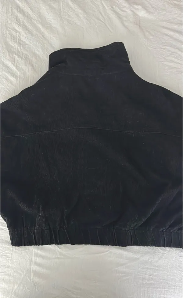 Cropped Black Corduroy Boutique Jacket - Image 2