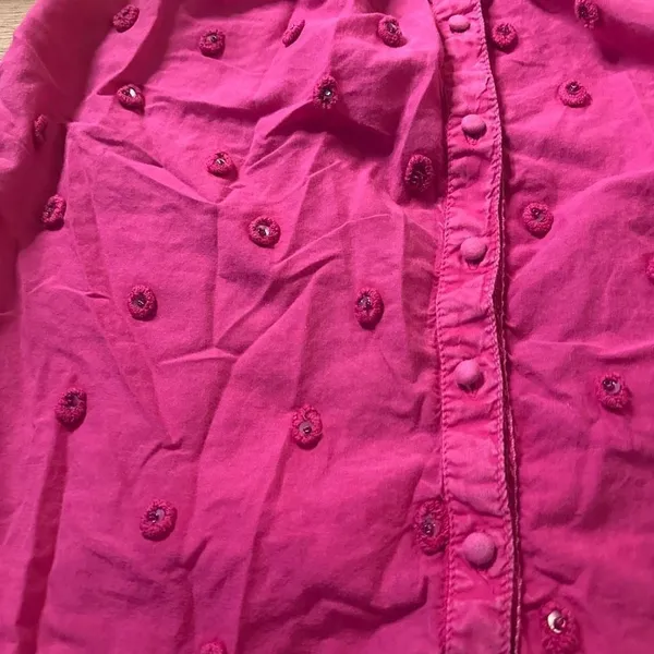 Anthropologie Pilcro Adira textured button down pink xs - Image 3