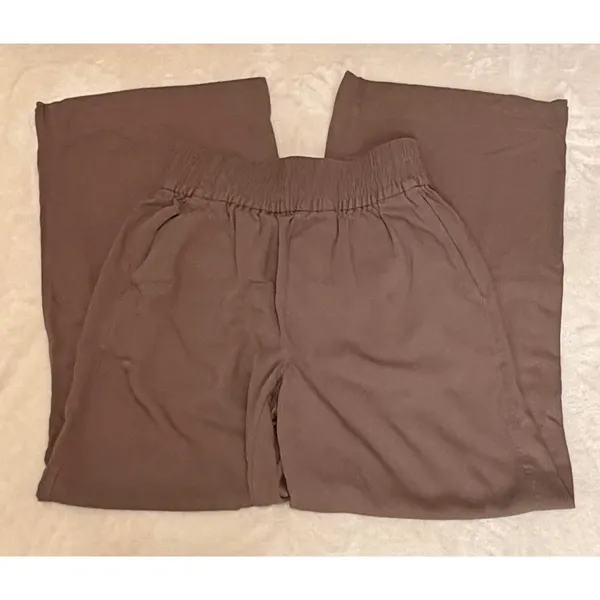 NWT Madewell Drapeweave Carley Wide Leg Pants XXS Brown Pull‎ On High Rise - Image 5