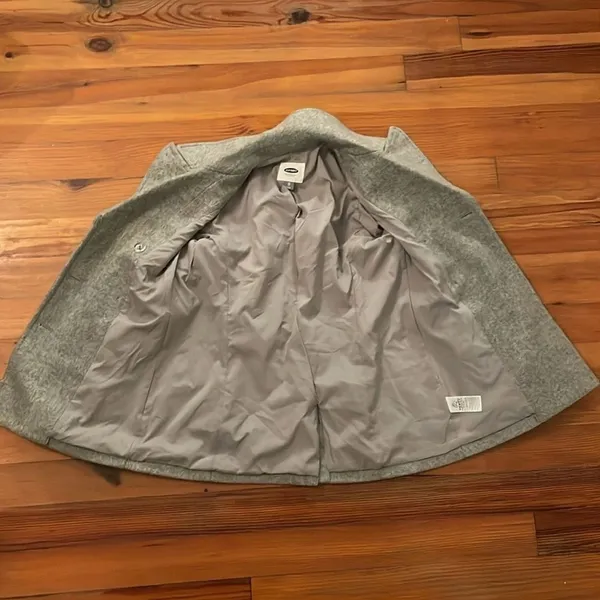 Old Navy Women’s Peacoat XS Gray Double Breasted Winter Jacket Coat - Image 4