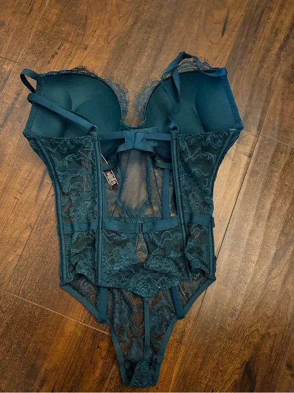 Victoria's Secret Very Sexy. Bombshell Add 2 Cups Lace Body Dark Green Small - Image 5