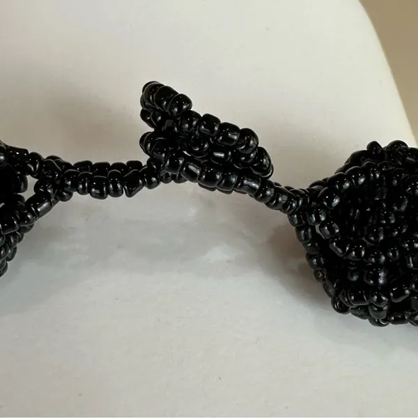 Black Twisted Woven Seed Bead Necklace Goth Whimsigoth Witchy - Image 6