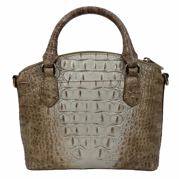 Brahmin Duxie Melbourne Leather Satchel Bag Crossbody Bag Tan - Image 7