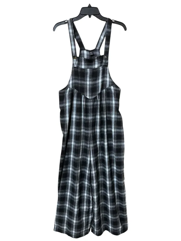 SHEIN Plaid Overall Jumpsuit M Black/White EUC - Image 2