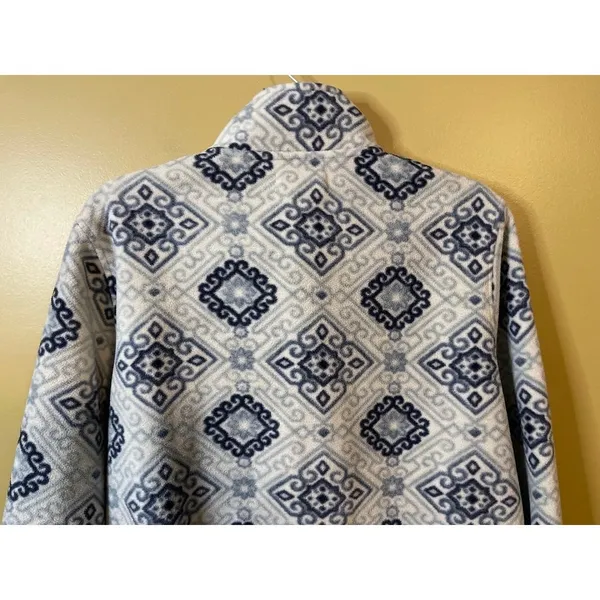 PacSun‎ Fleece Pullover Womens Small Blue Geometric Quarter Zip Excellent Print - Image 7