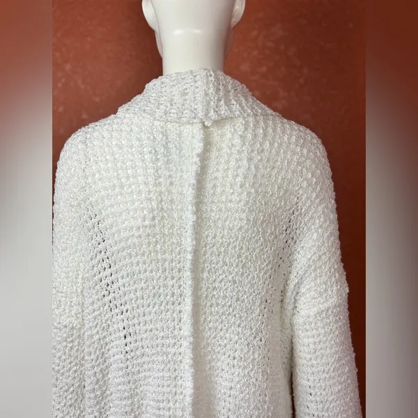 POL - Ivory/Oatmeal Loose Weave Cozy Cardigan Size Medium. G#34 - Image 5