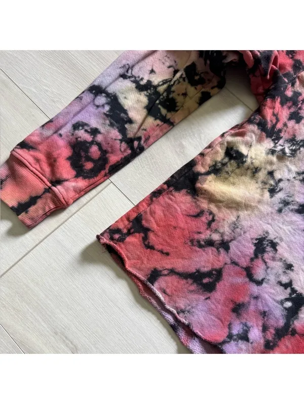 Anthropologie LETLUV Retro Artsy Eco Aesthetic Cotton Tie Dye Crewneck small - Image 4