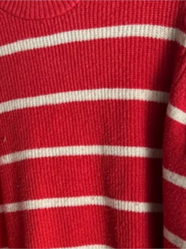Maurices Crewneck Sweater - Women’s Plus Size XXL ~ Coral Red Stripe ~ Soft Cozy - Image 2