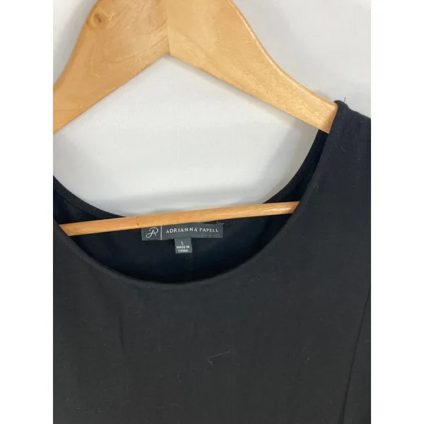 Adrianna Papell Flutter Sleeve Black Comfortable Midi Dress Size Large - Image 3