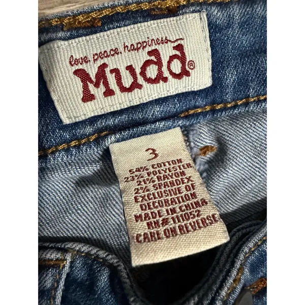 Mudd‎ Juniors Jeans Size 3 Medium Wash Flare Leg Denim Front Patch Pockets - Image 2