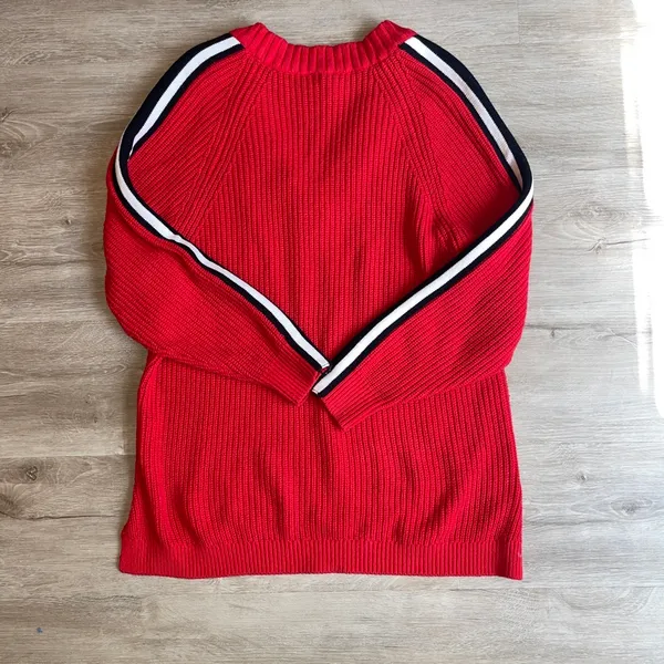 Express Sweater Red V-Neck Oversized tunic s - Image 3