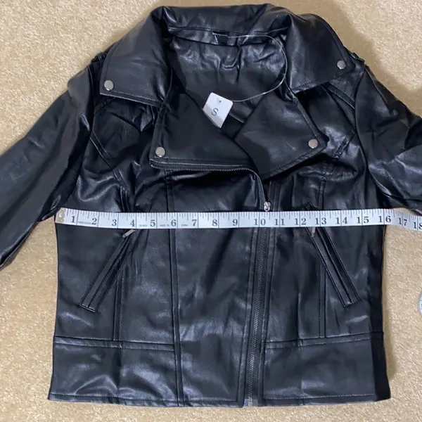 Women’s Black Faux Leather Jacket Small Lil Peep NWT - Image 7