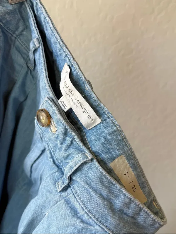 Pilcro and the letterpress by Anthropologie Mina Chambray Culottes Gaucho Pants - Image 6