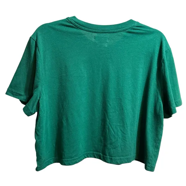 Colsie Womens Green Aspen Ski‎ Club Cropped Graphic Tee Sz L - Image 2