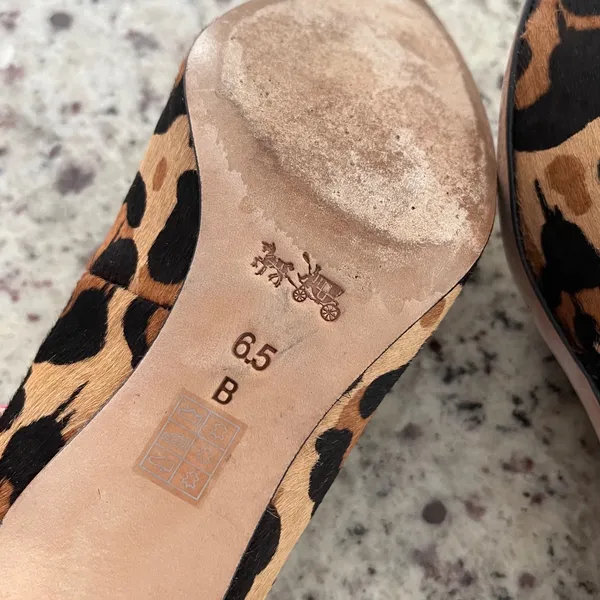 Coach Leopard Calf Hair Pumps Women 6.5 Brown Animal Print Pointed Toe Stiletto - Image 6