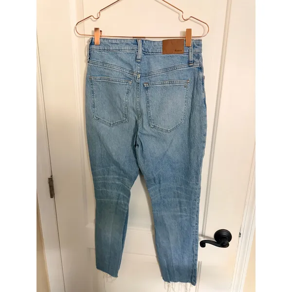 Madewell Curvy Perfect Vintage Jean Women 28‎ Light Wash Distressed Raw Hem - Image 5