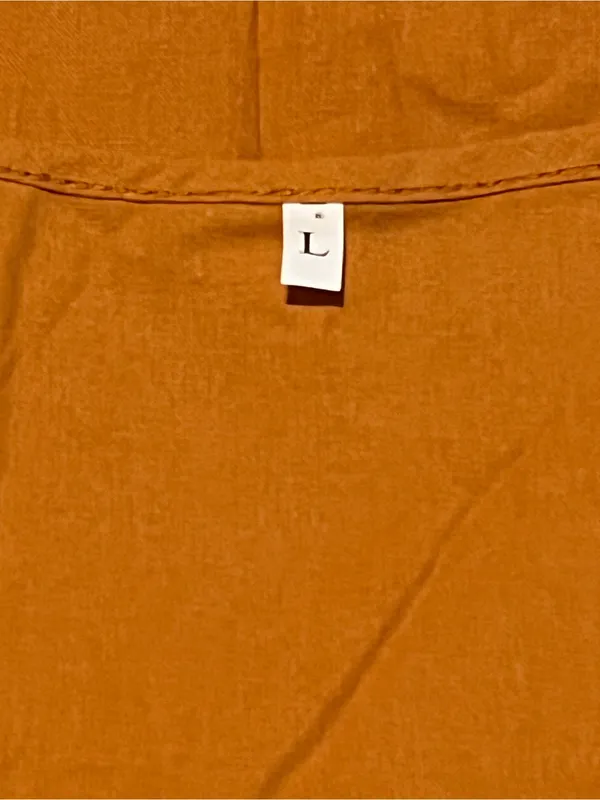 Boho Burnt Orange Cotton Sleeveless Maxi Dress with Pockets - Size L - Like New - Image 3