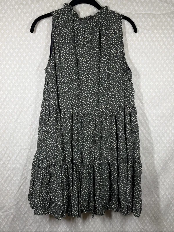 Vici‎ Green Cream Floral Tiered Flowy Mini Dress - Image 4