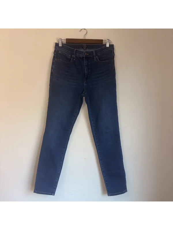 J.Crew 9" Mid-Rise Skinny Jeans - Women's Size 28 - Dark Wash - Image 2