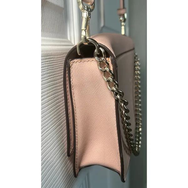 Kate‎ Spade Laurel Way Crossbody Pink Saffiano Gunmetal Chain Shoulder Bag Purse - Image 8