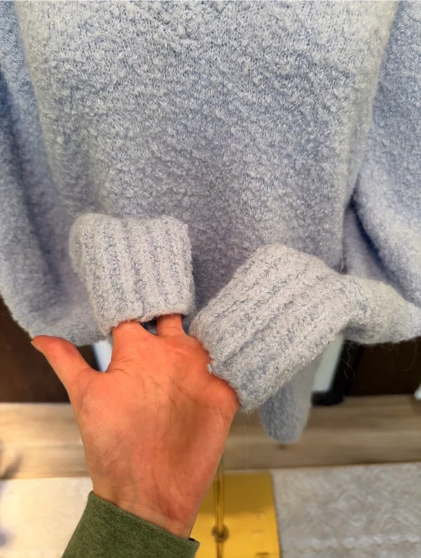 Aerie light blue v-neck oversized fuzzy knit sweater - Image 3